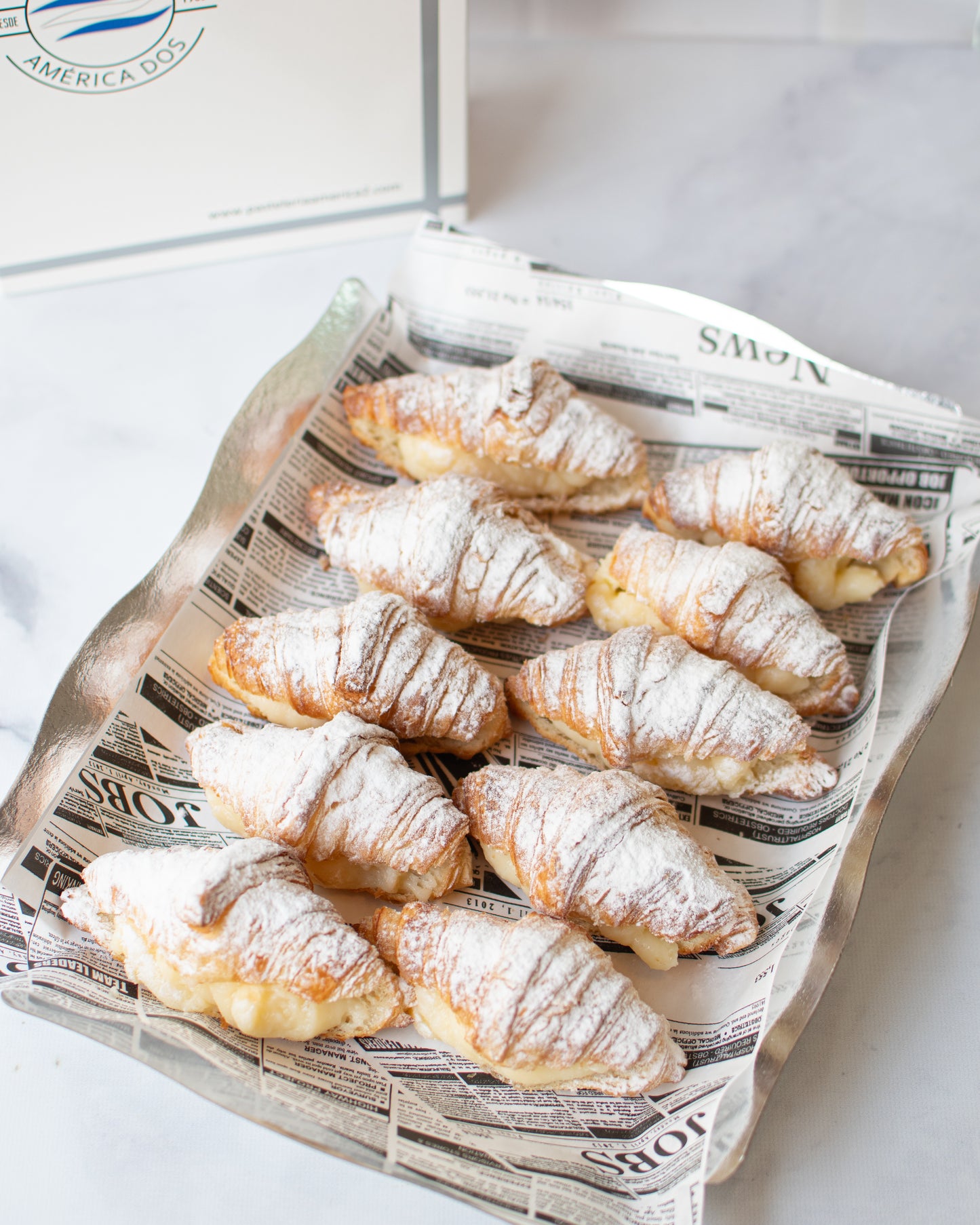 Mini-croissants francés de crema