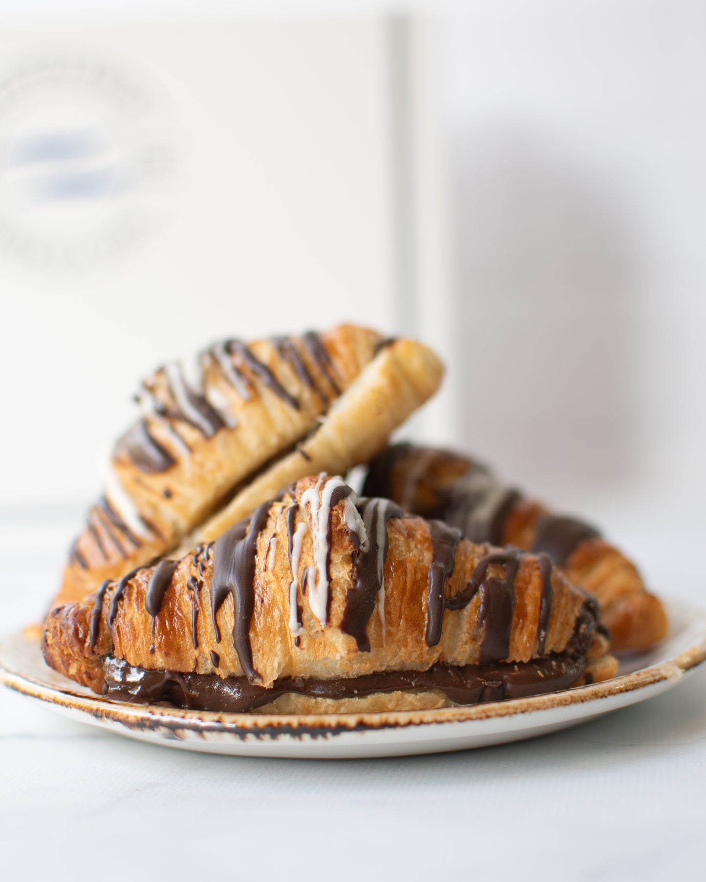 Mini-croissants francés de chocolate