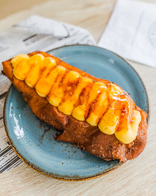 Torrijas de leche con crema catalana