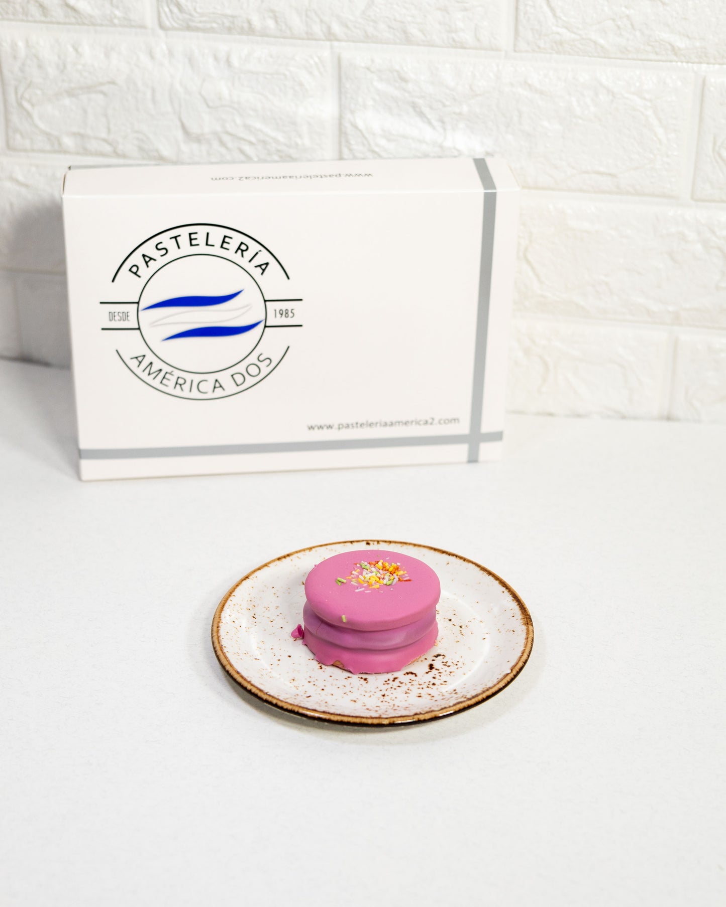 Alfajor de frambuesa y dulce de leche (individual)