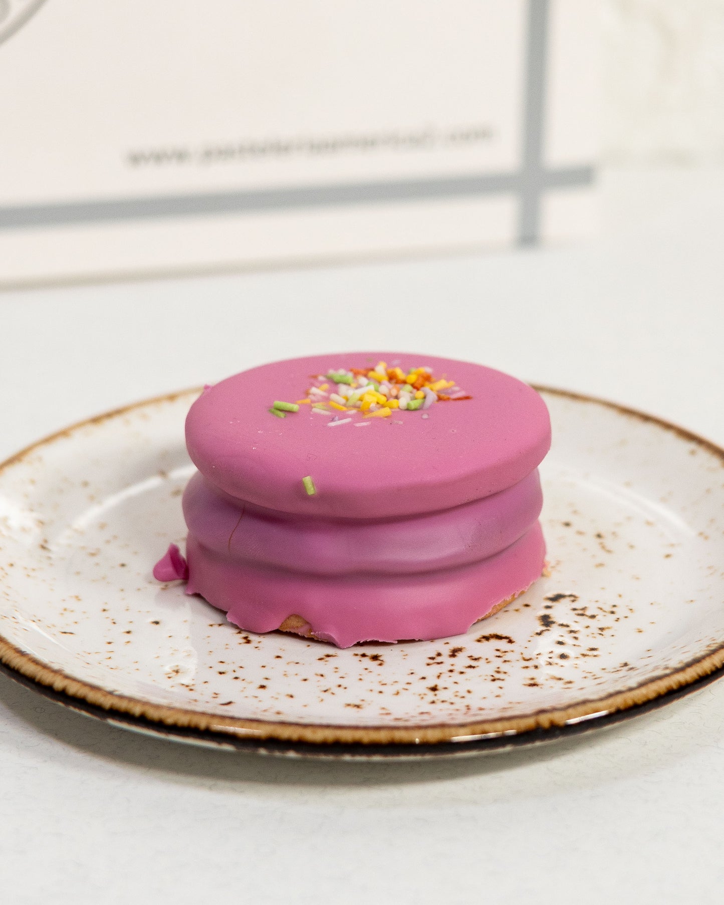 Alfajor de frambuesa y dulce de leche (individual)